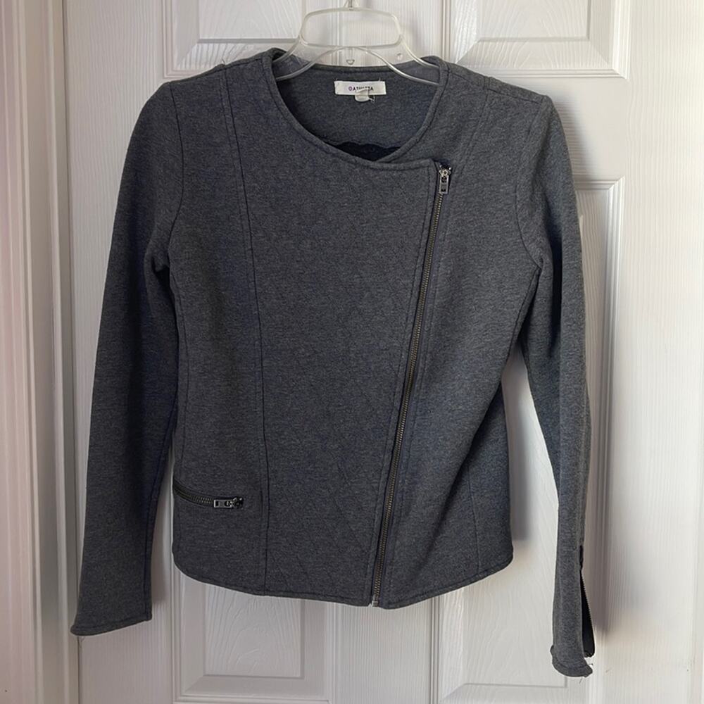 Athleta Moto style cotton blend jacket